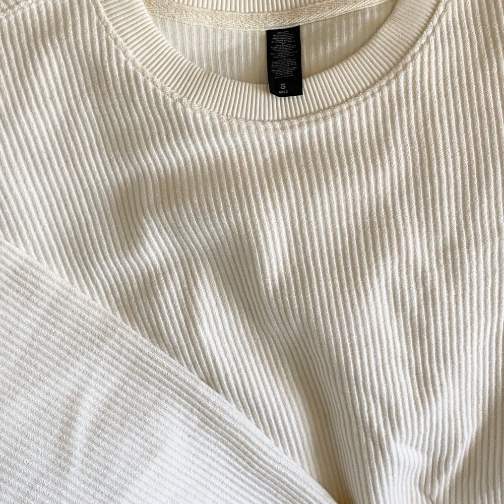 Cream Ribbed Lounge Set - Picture 3 of 3